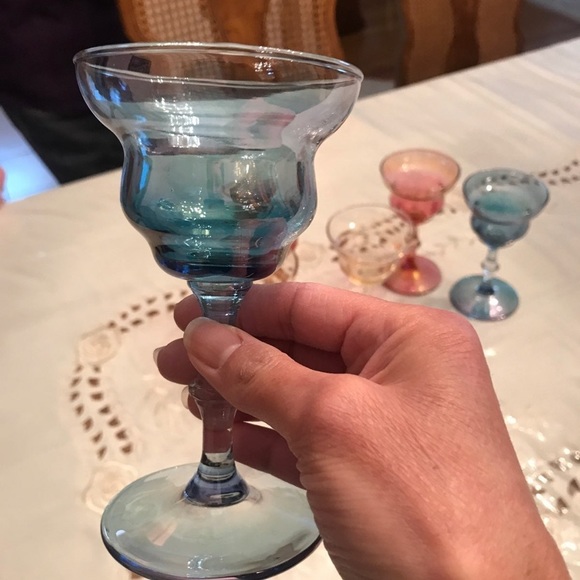 Vintage 🚨colored cocktail stems set of 6 - Picture 2 of 5